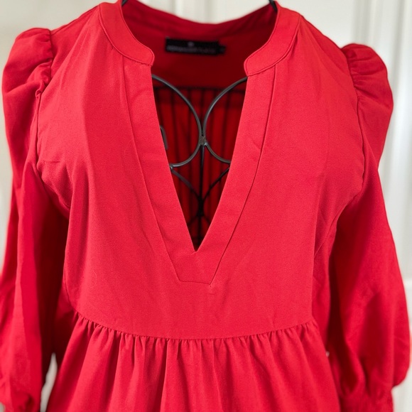 Red Crepe Kenzo Dress, POMANDER PLACE, Size XS, EXCELLENT CONDITION No Flaws - Picture 10 of 17